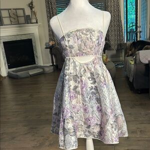 ASOS Floral Lace Dress - Purple and White